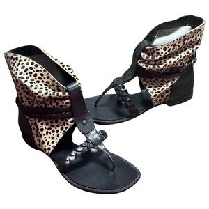 Ripicca calf hair leather gladiator sandals size 7.5